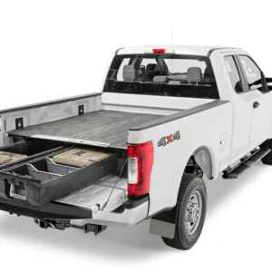 Ford F-350 with a DECKED Truck Bed Storage System. Available at Scorpion Truck Stuff in Edmonton, Canada