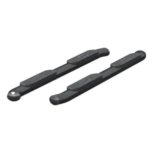 Aries 4-inch black step bars for chevy and gmc crew cab truck accessories available at Scorpion Truck Stuff in Edmonton, Canada