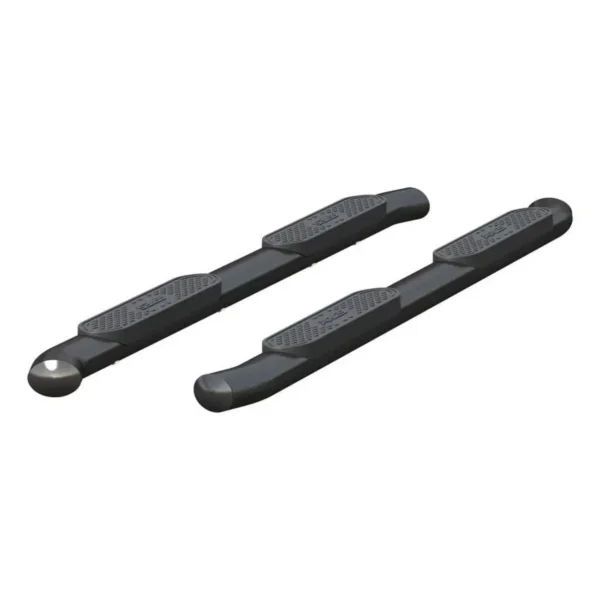 Aries 4-inch black step bars for chevy and gmc ext cab truck accessories available at Scorpion Truck Stuff in Edmonton, Canada